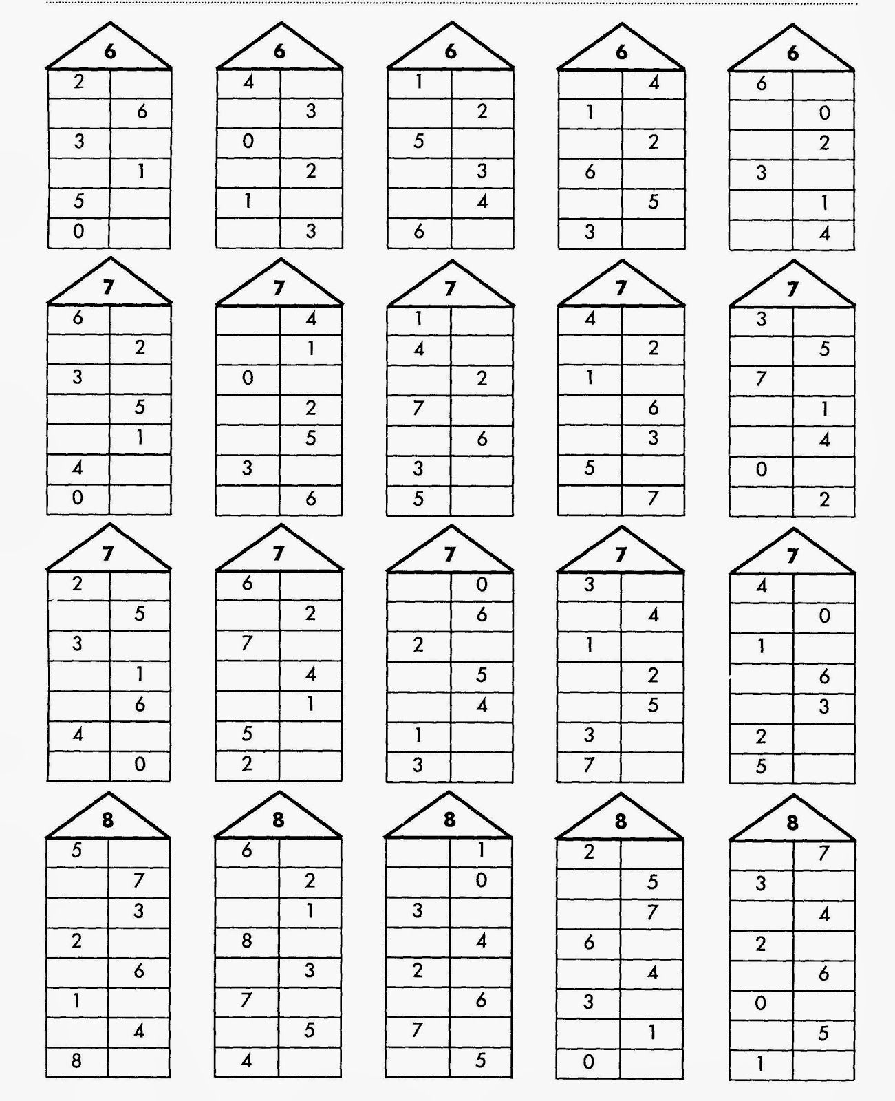 Числовые домики состав числа